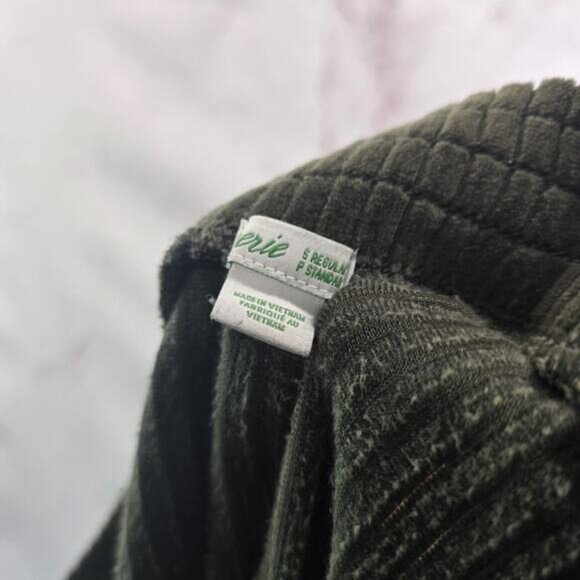 Aerie Leggings Womens Small R Green Flare Groove On Velour Corduroy High Rise - Picture 3 of 11